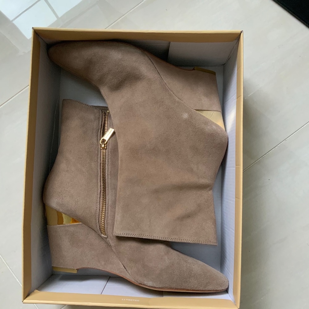 Michael Michael Kors Suede Wedge Booties